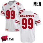 Men's Wisconsin Badgers NCAA #65 Olive Sagapolu White Authentic Under Armour Big & Tall Stitched College Football Jersey WO31N45DQ